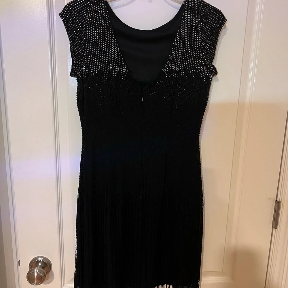 Aidan Mattox Beaded Fringe Dress - Size 4 - Picture 6 of 12